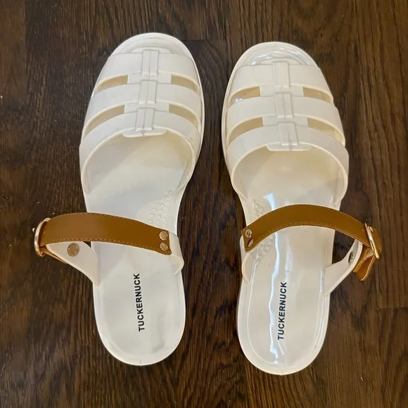 Tuckernuck Ivory Riley Jelly Sandals size 8/9 - Picture 2 of 4